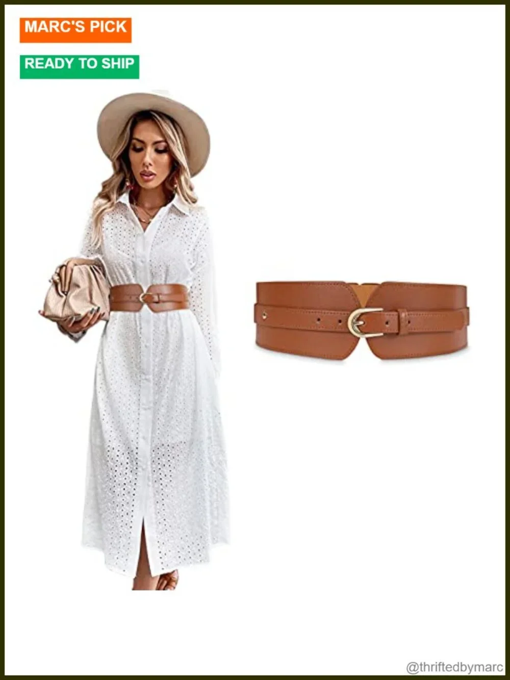 Wide Elastic Waist Belt for Dress Stretch Cinch Belt Faux Leather